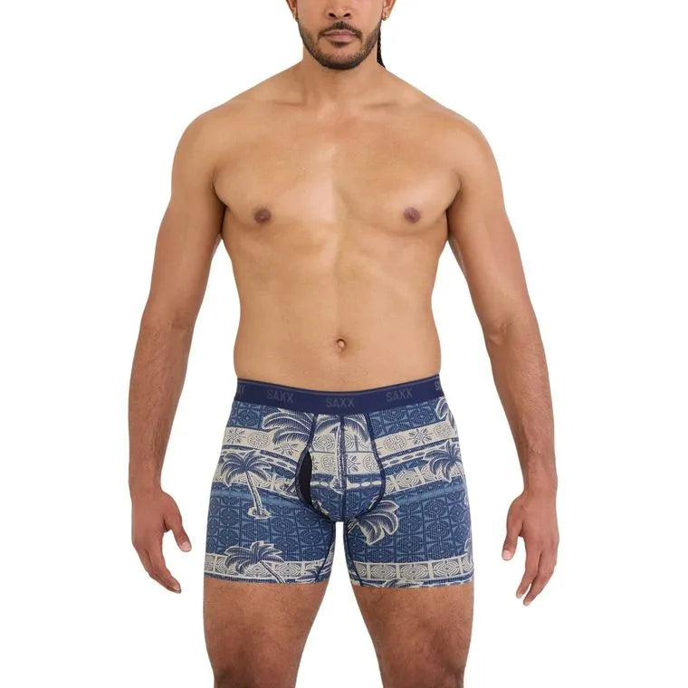 SAXX Underwear Quest Quick-Dry Mesh Boxer Brief Palm Geo-Stone