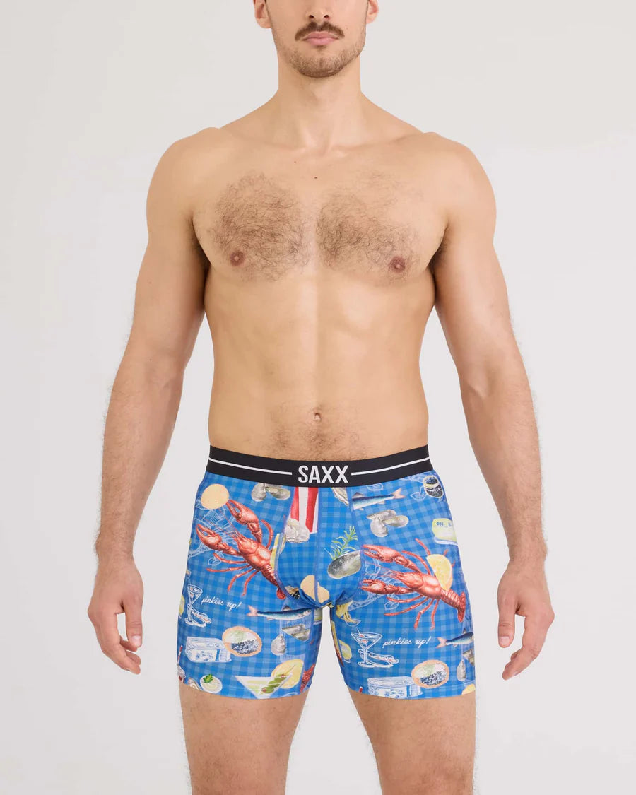 SAXX Underwear Volt Breathable Mesh Boxer Brief Low Life Picnic-Blue