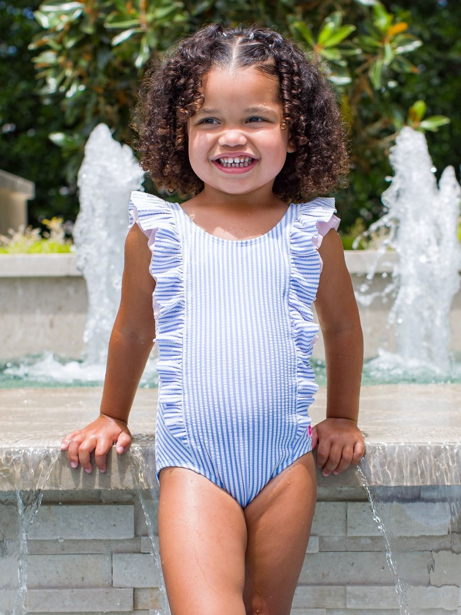 Ruffle Butts Seersucker Waterfall One Piece