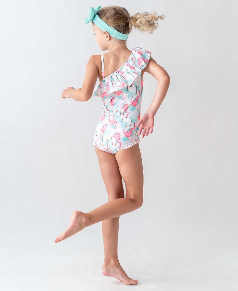 Ruffle Butts Flamingo One Shoulder One Piece