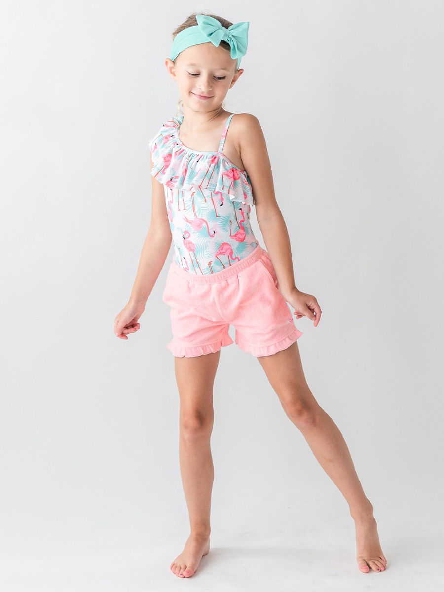 Ruffle Butts Flamingo One Shoulder One Piece