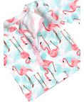 Ruffle Butts Flamingo Long Sleeve Zipper Rash Guard 2-Piece Swimsuit