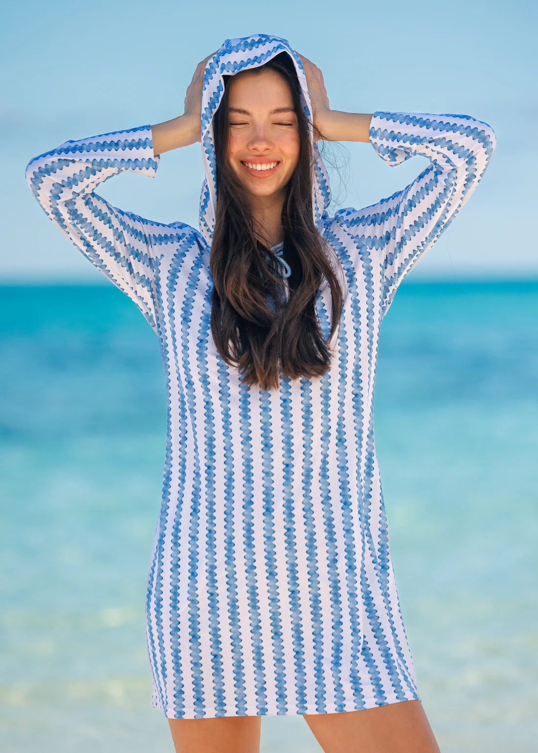 Cabana Life Harbor Lace Up Hooded Cover Up
