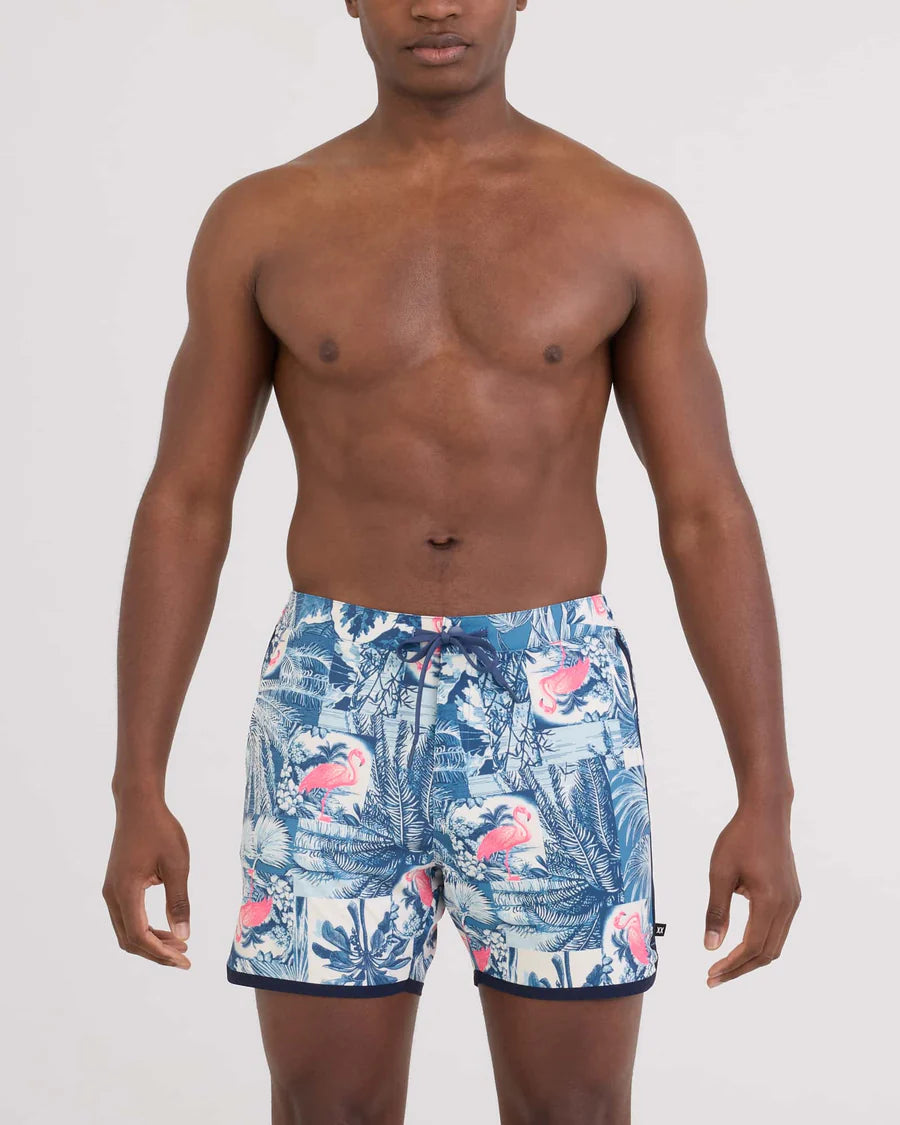 SAXX Harbormaster 2N1 Trunks 5" Botanique-Washed Indigo