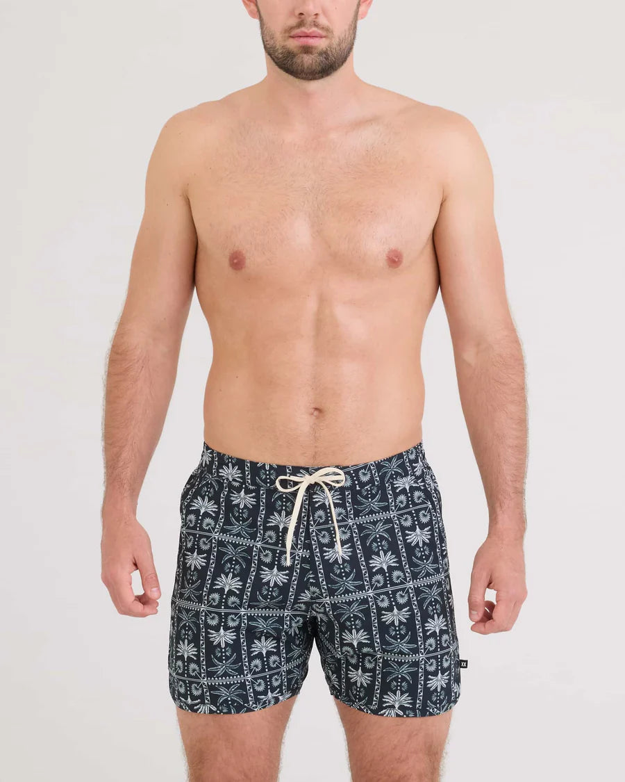 SAXX Harbormaster 2N1 Trunks 5" Tropic Royale-Black