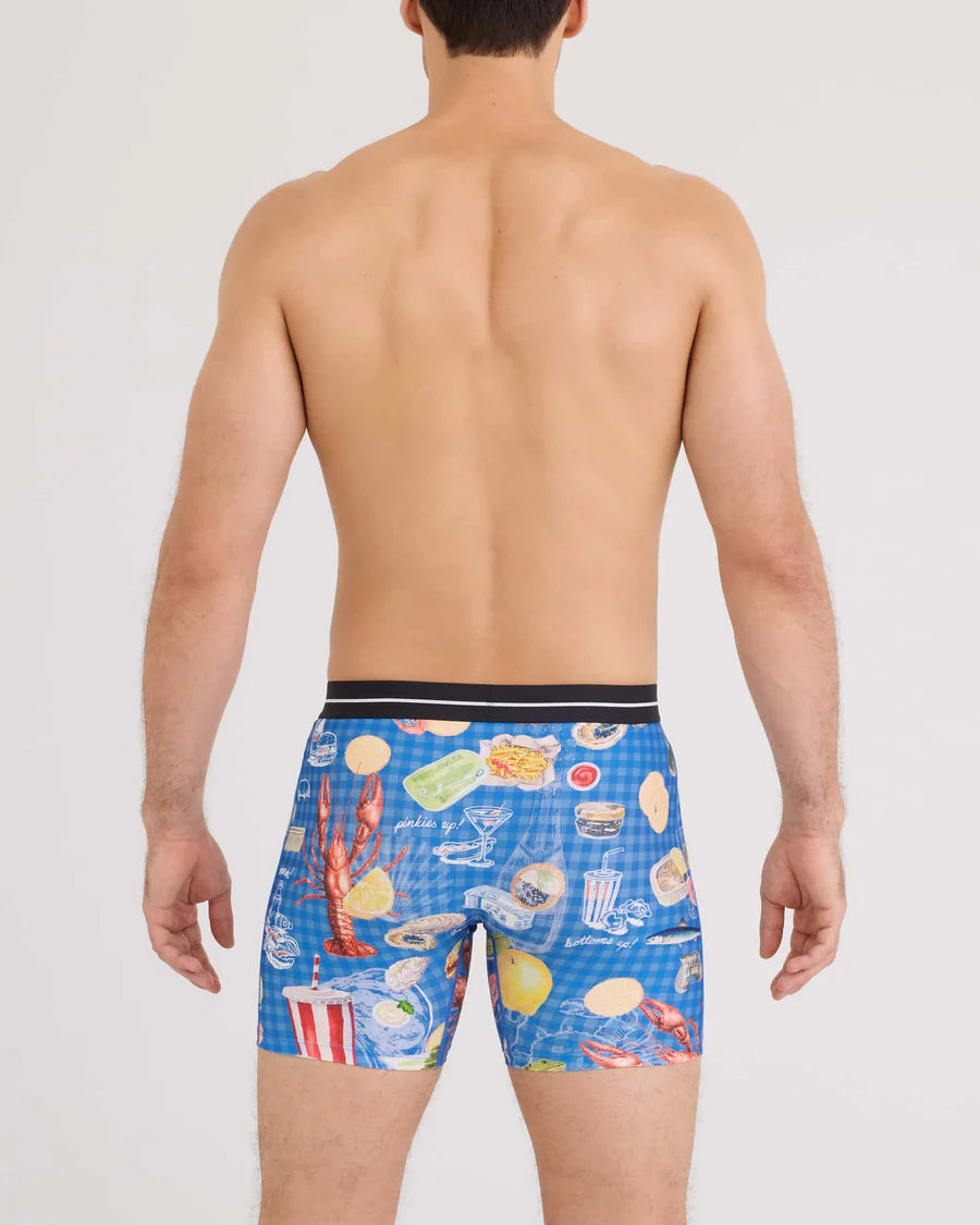 SAXX Underwear Volt Breathable Mesh Boxer Brief Low Life Picnic-Blue