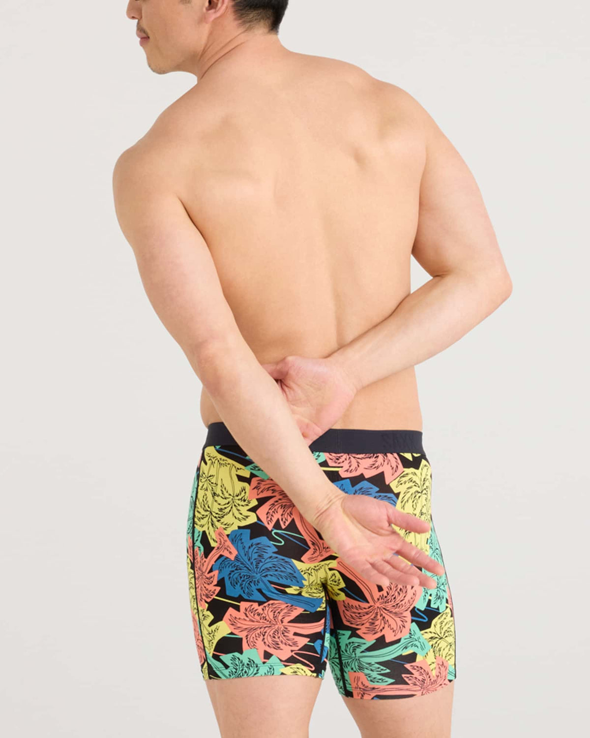 SAXX Underwear Vibe Extra Soft Comfort Boxer Brief Palm Fun-Black