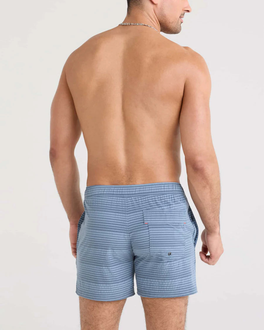 SAXX Swim Oh Buoy 2N1 Volley 5" India Ink-Blue Stripe