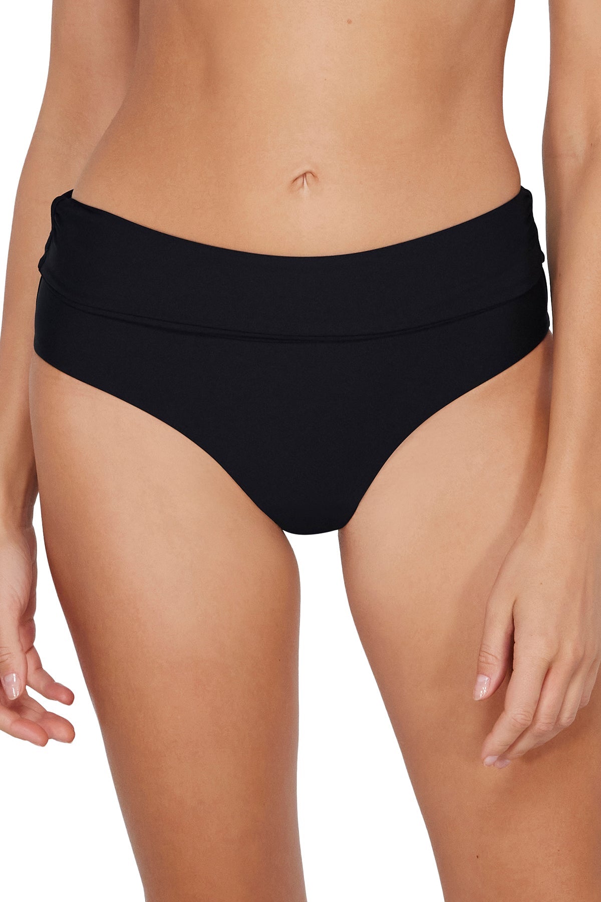 Sunsets Black Capri High Waist Bottom