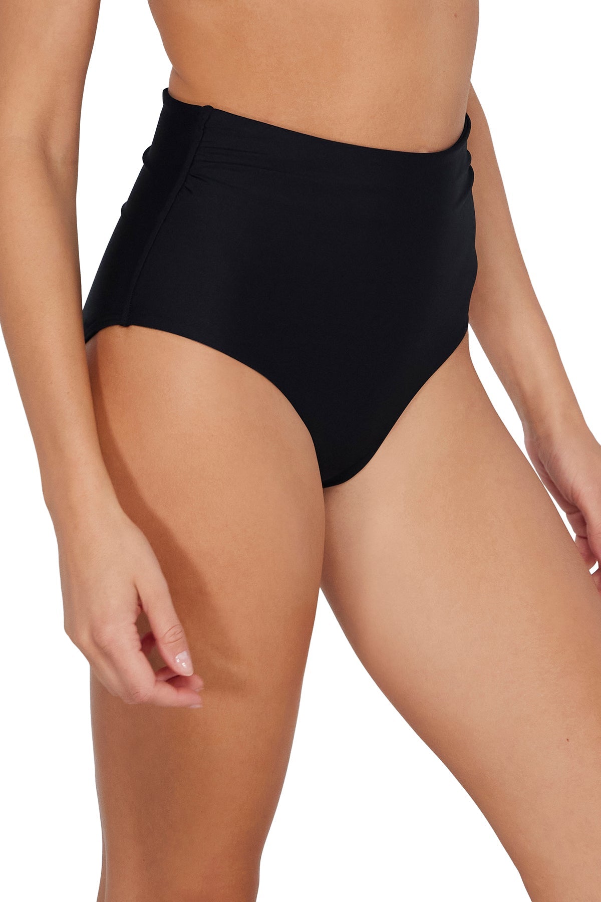 Sunsets Black Capri High Waist Bottom