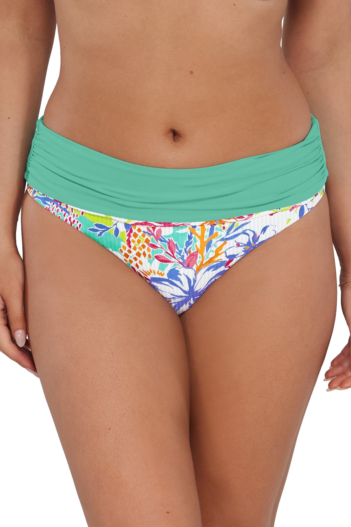 Sunsets Botanical Bliss Sandbar Rib Capri High Waist Bottom