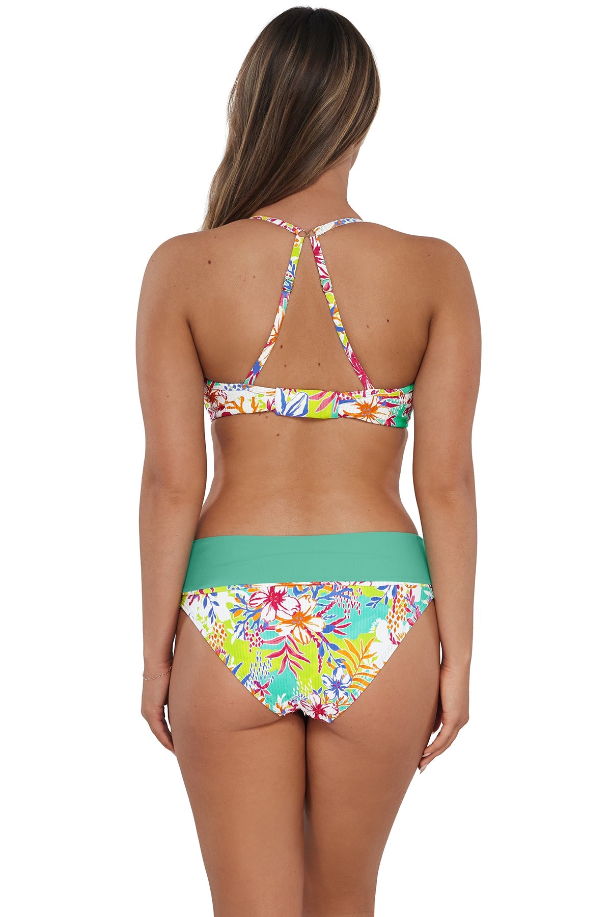 Sunsets Botanical Bliss Sandbar Rib Capri High Waist Bottom