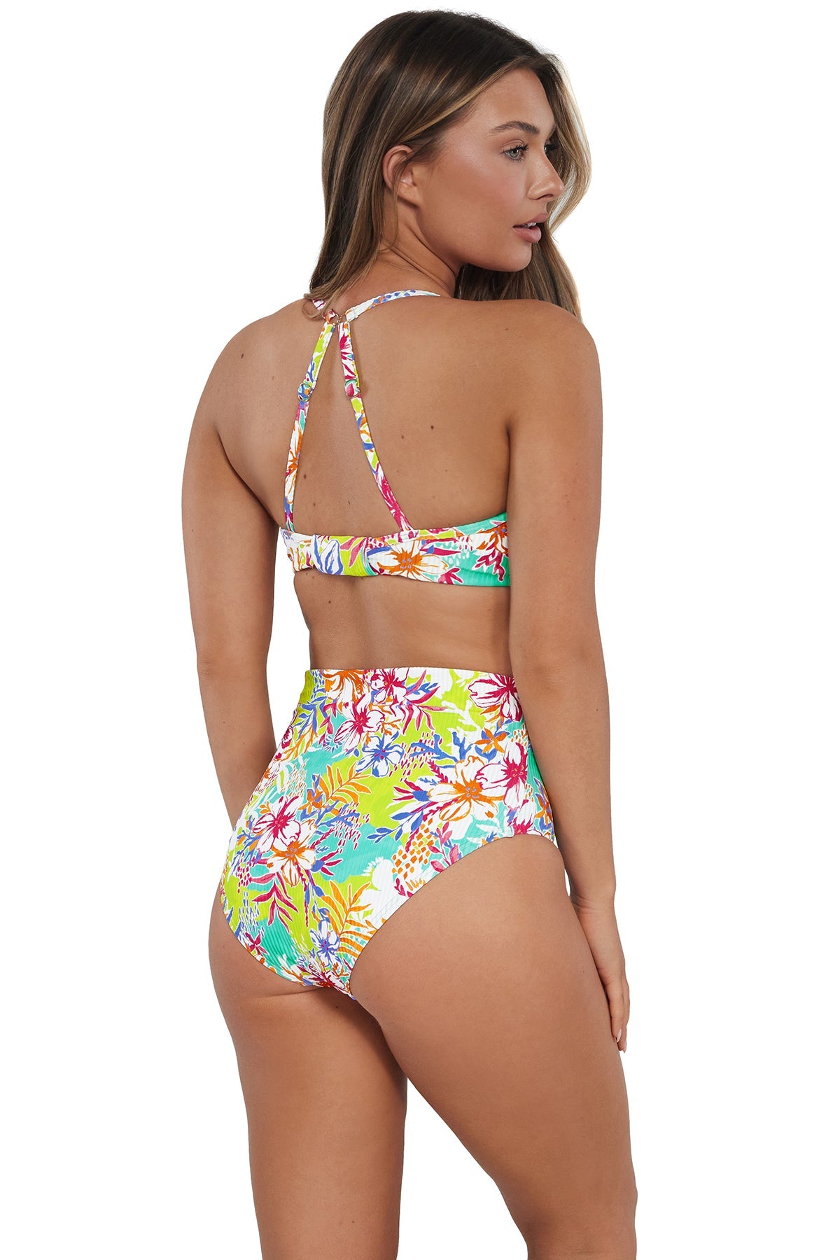 Sunsets Botanical Bliss Sandbar Rib Capri High Waist Bottom