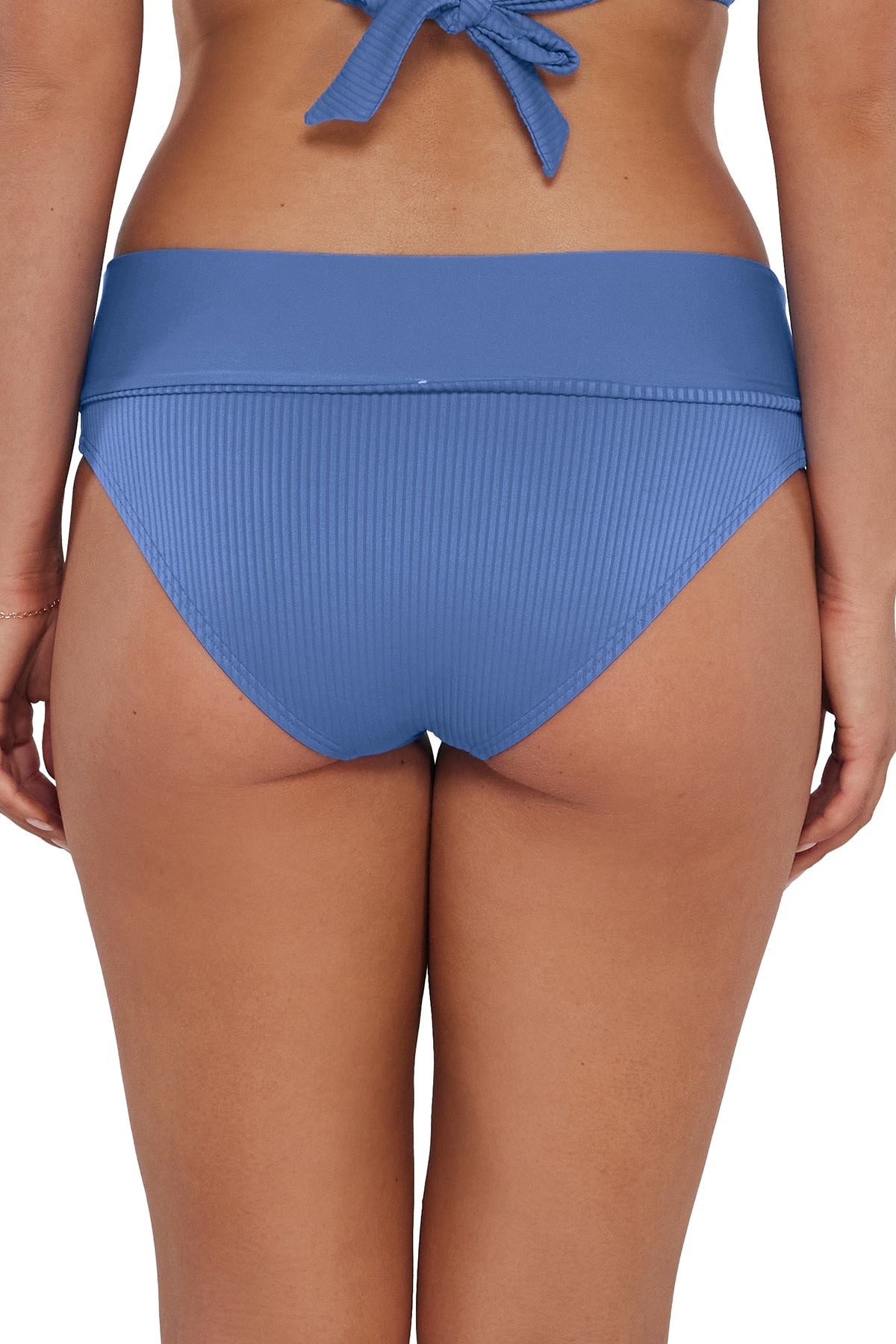 Sunsets Harbor Blue Sandbar Rib Capri High Waist Bottom
