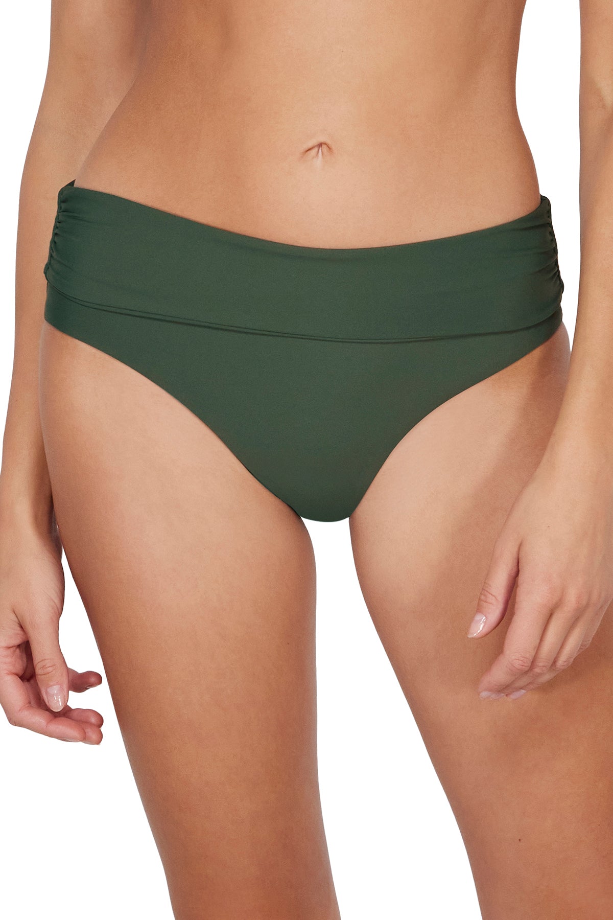 Sunsets Island Green Capri High Waist Bottom