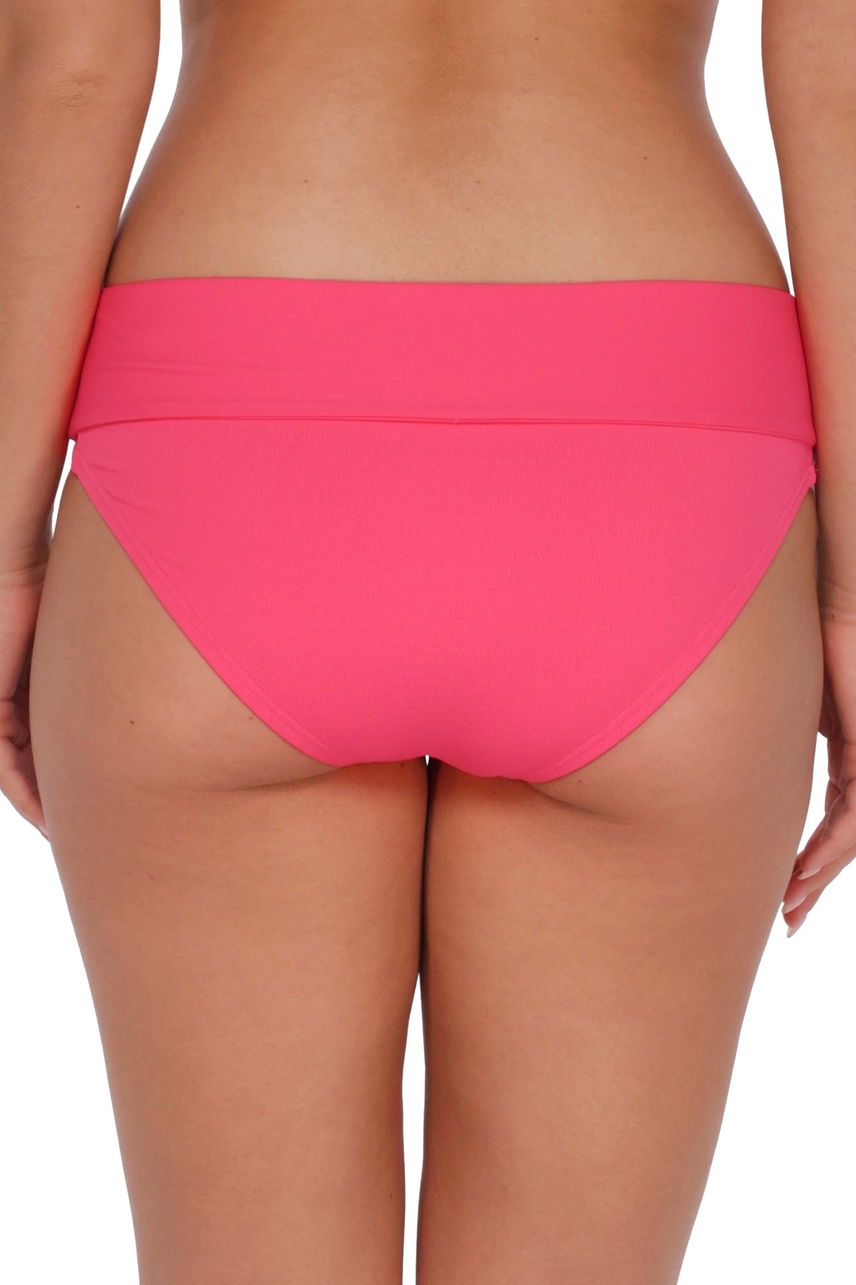 Sunsets Posy Pink Crepe Capri High Waist Bottom
