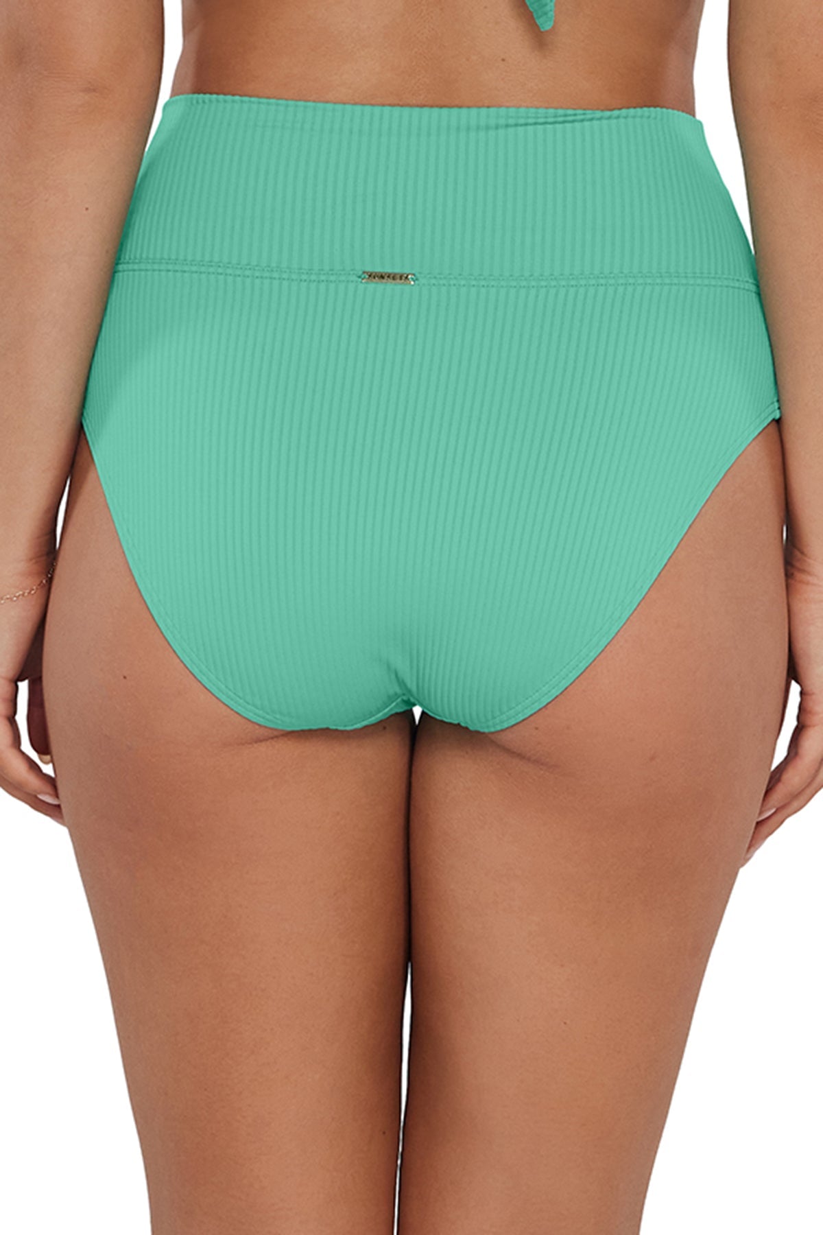 Sunsets Aqua Mist Sandbar Rib Hannah High Waist Bottom