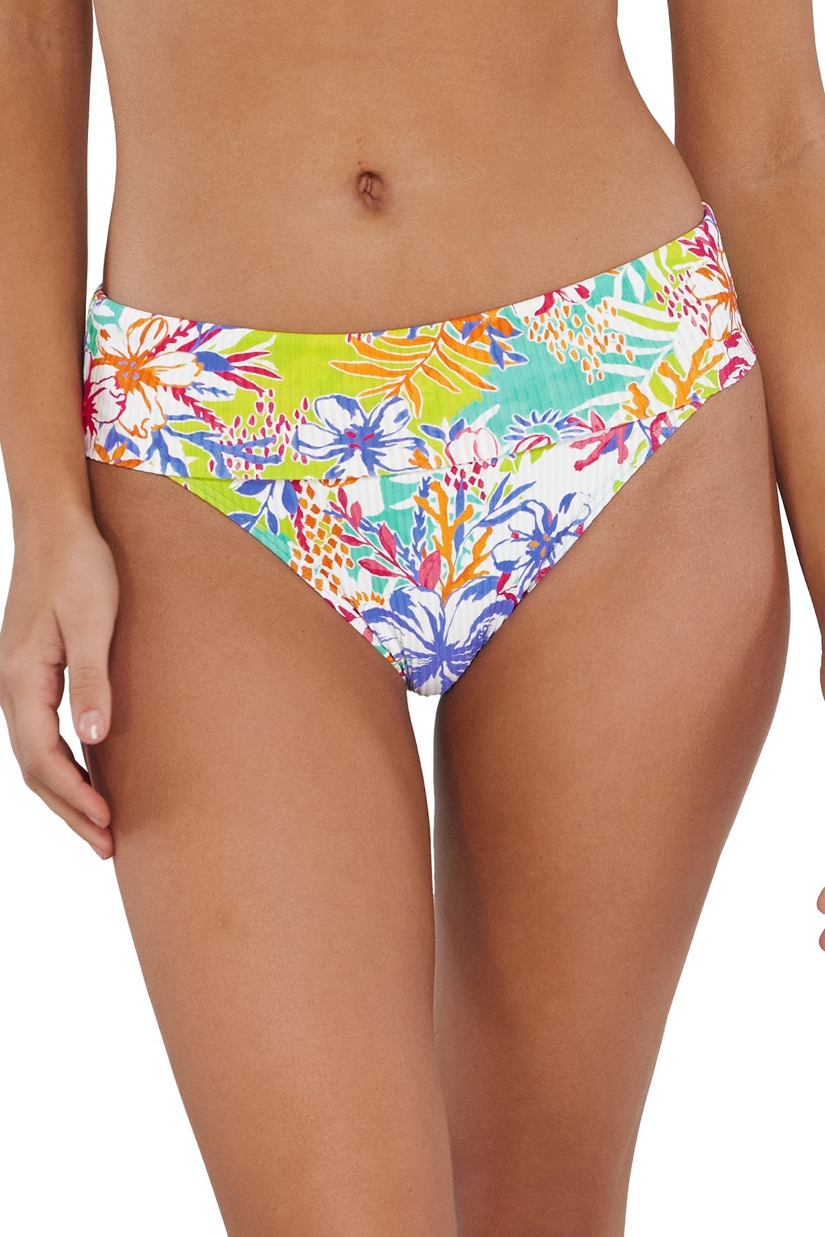 Sunsets Botanical Bliss Sandbar Rib Hannah High Waist Bottom