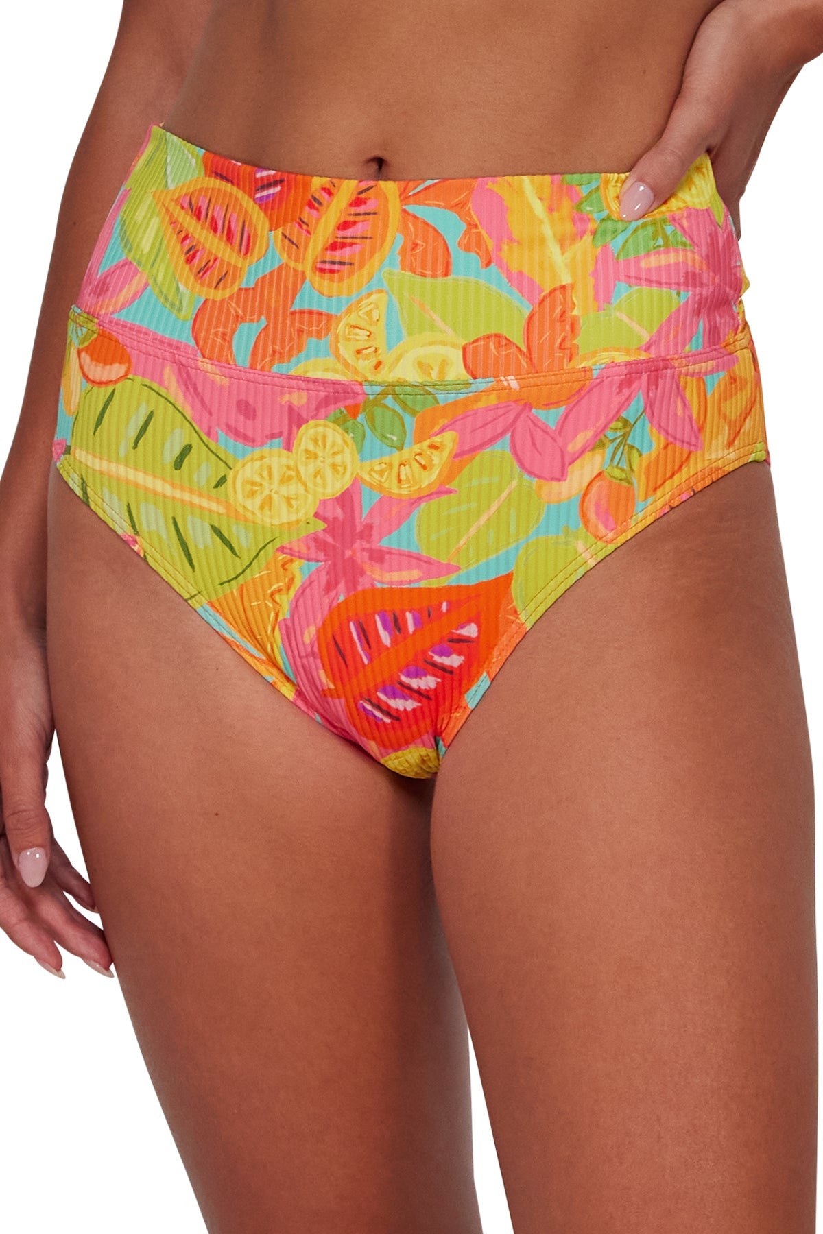 Sunsets Citrus Grove Sandbar Rib Hannah High Waist Bottom