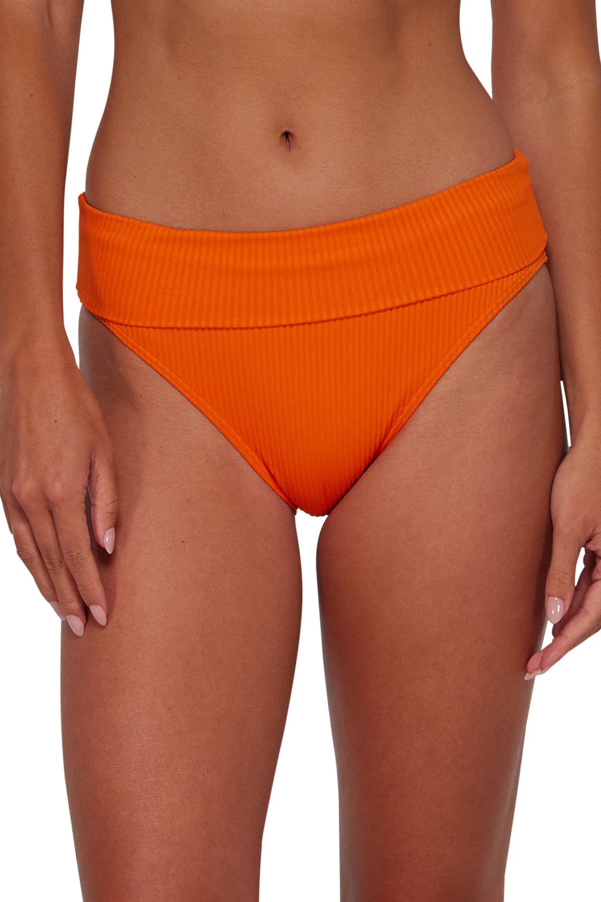 Sunsets Kumquat Sandbar Rib Hannah High Waist Bottom