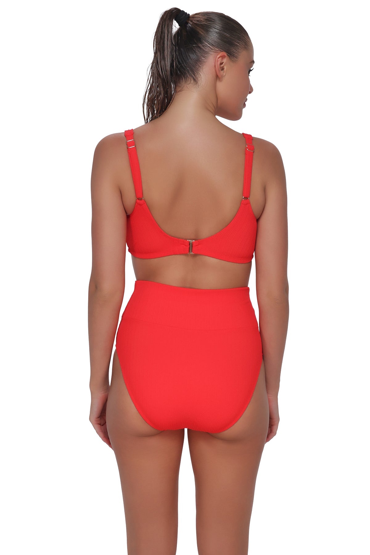 Pacifica Red Hot Rib Hannah High Waist Bottom