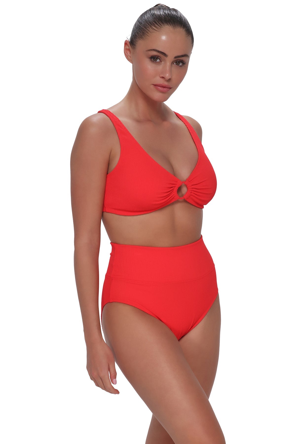 Pacifica Red Hot Rib Hannah High Waist Bottom