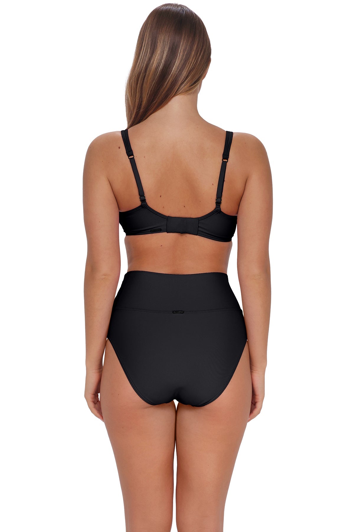 Sunsets Black Arlene With Tummy Control Bottom