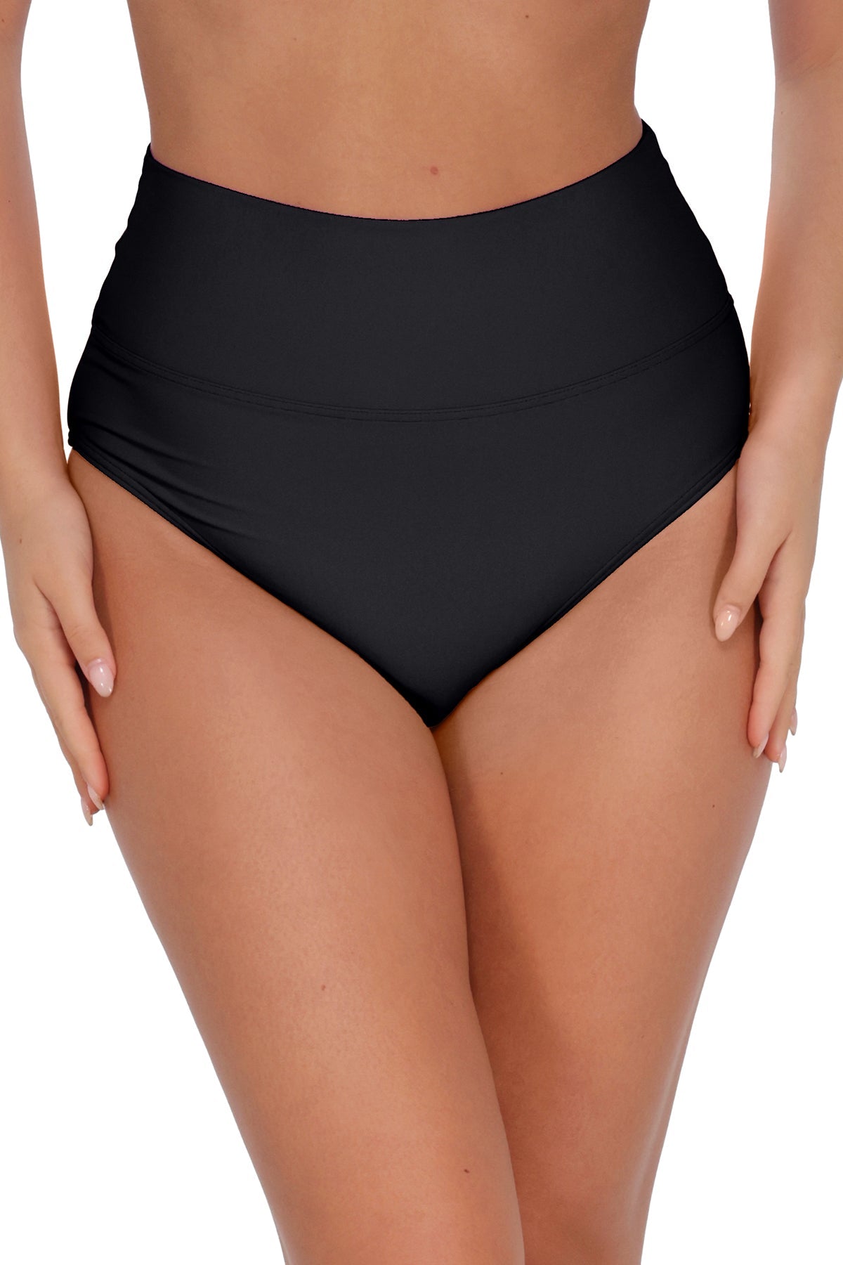Sunsets Black Arlene With Tummy Control Bottom