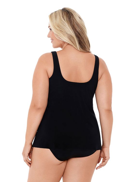 Miraclesuit Plus Ursula Black Tankini Top - Key West Swimwear