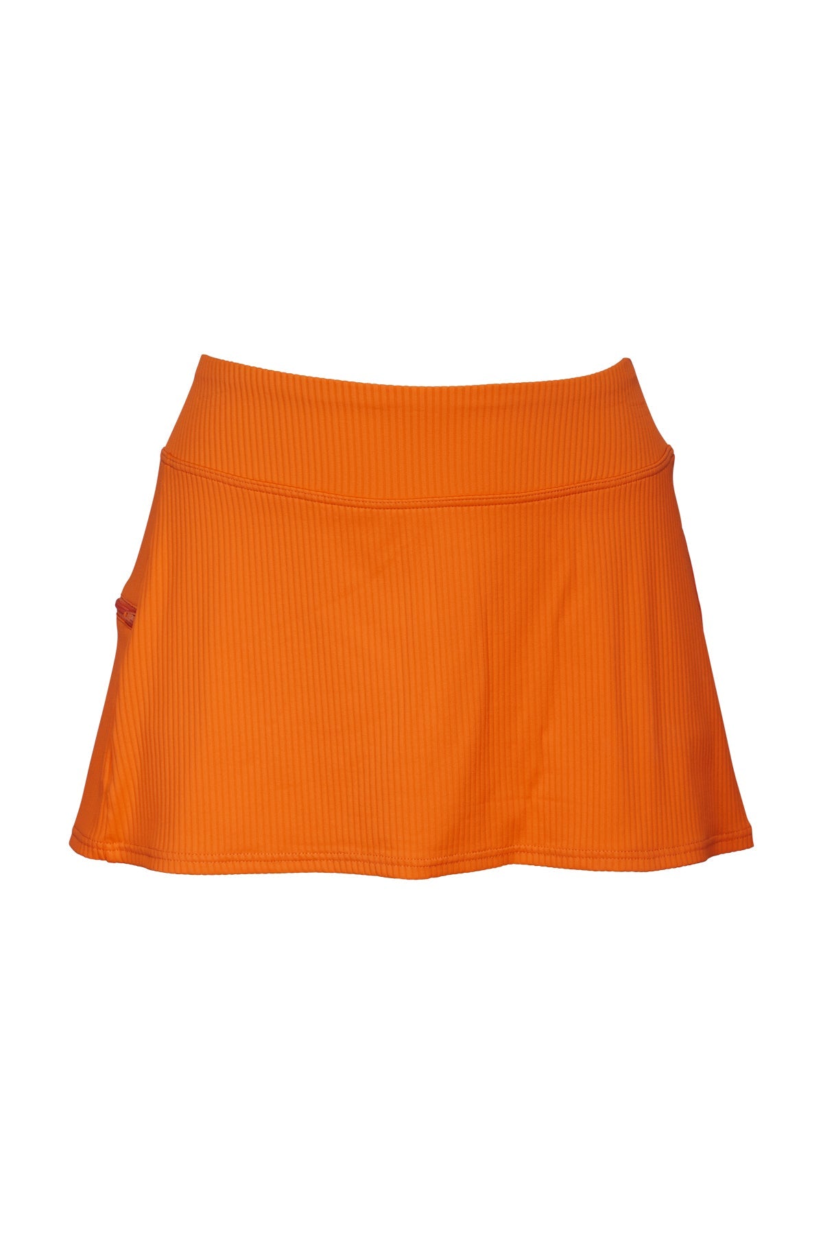 Sunsets Kumquat Sandbar Rib Sporty Swim Skirt Bottom