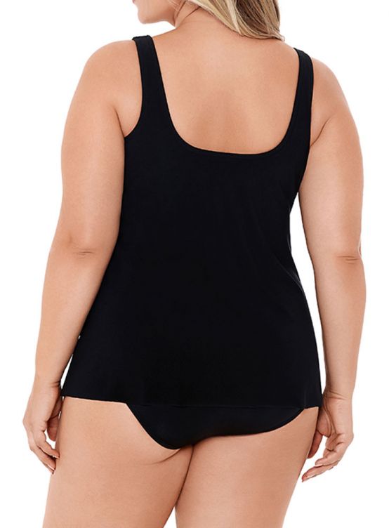 Miraclesuit Plus Ursula Black Tankini Top - Key West Swimwear