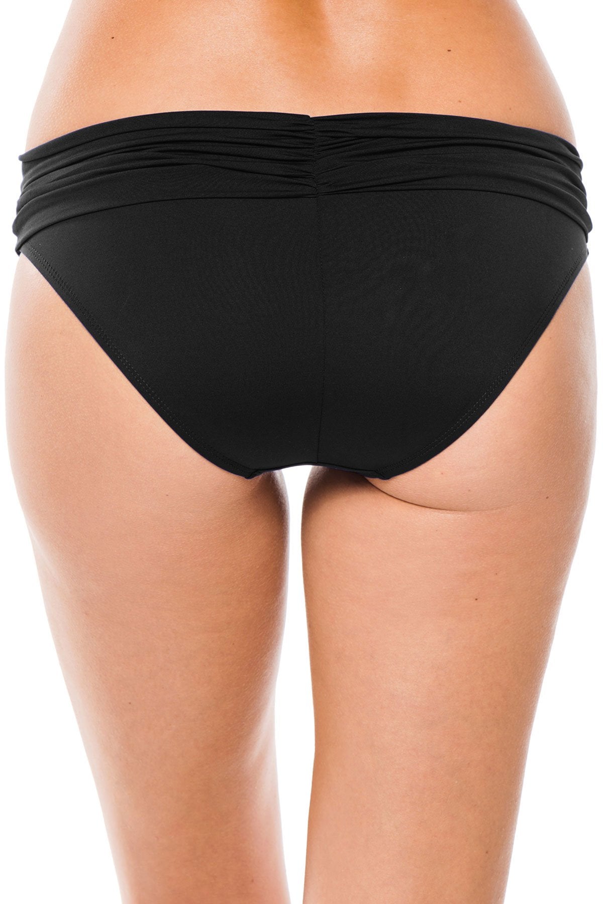 La Blanca Black Shirred Band Hipster Bottom - Key West Swimwear