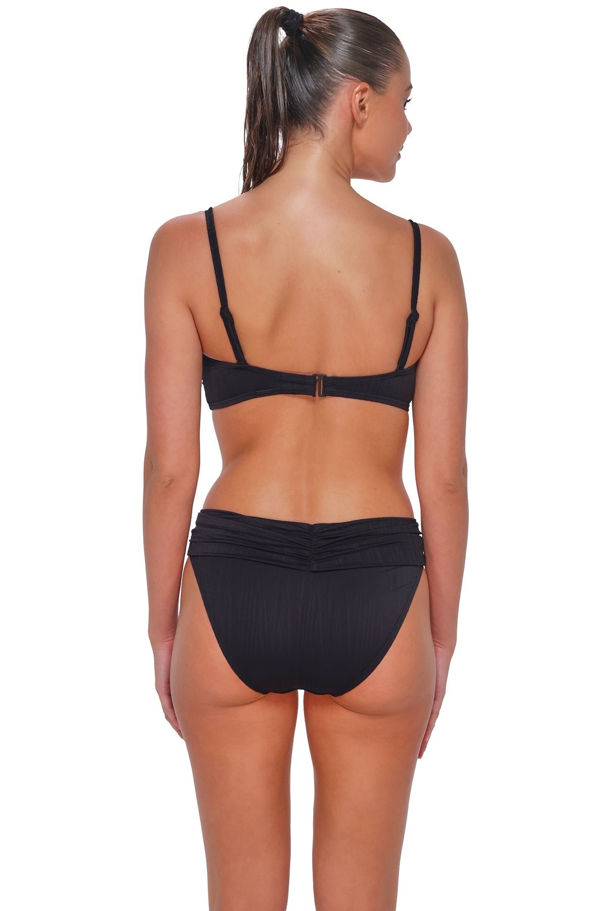 Sunsets Black Seagrass Texture Loretta Bandeau Top