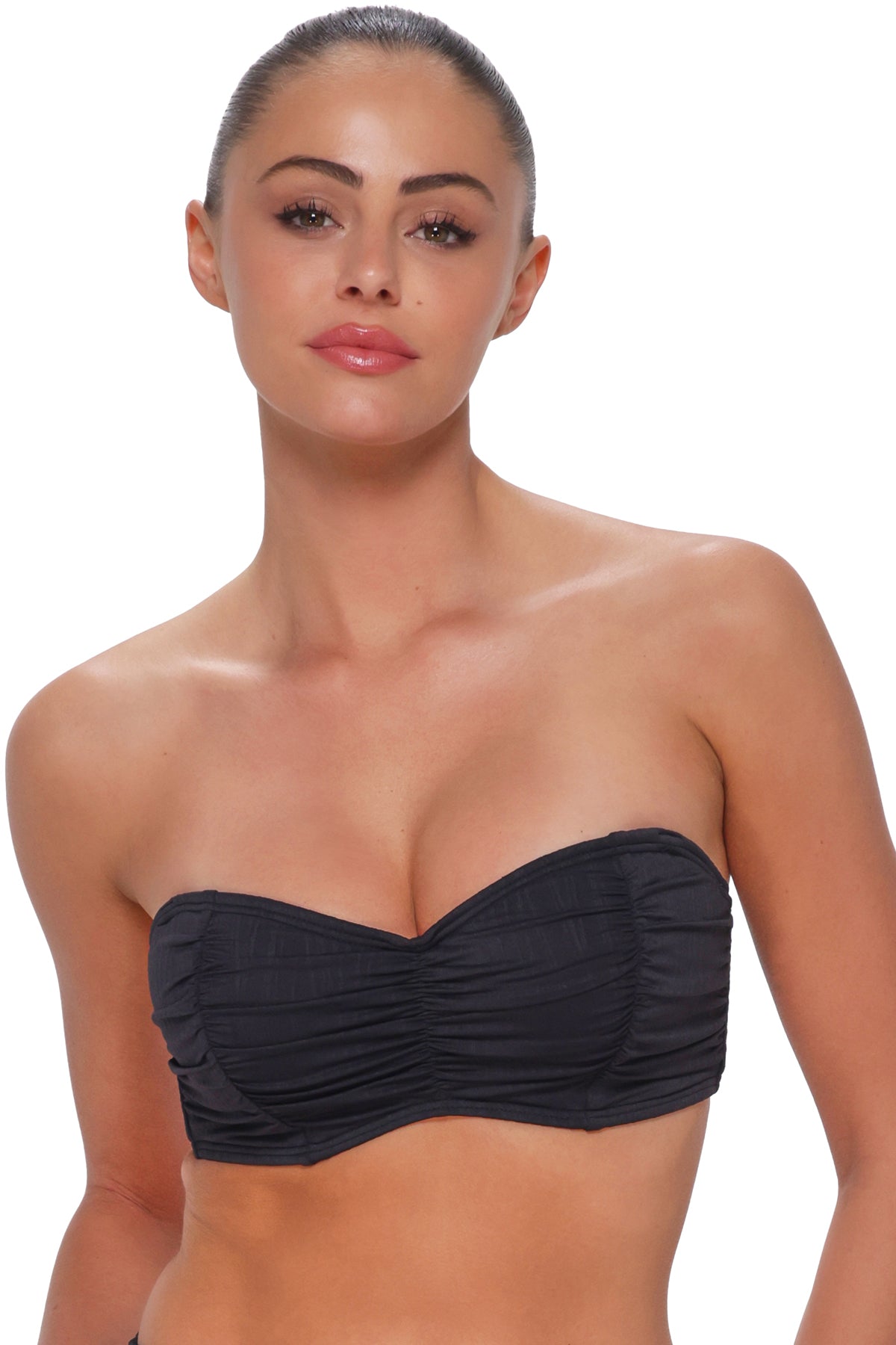 Sunsets Black Seagrass Texture Loretta Bandeau Top