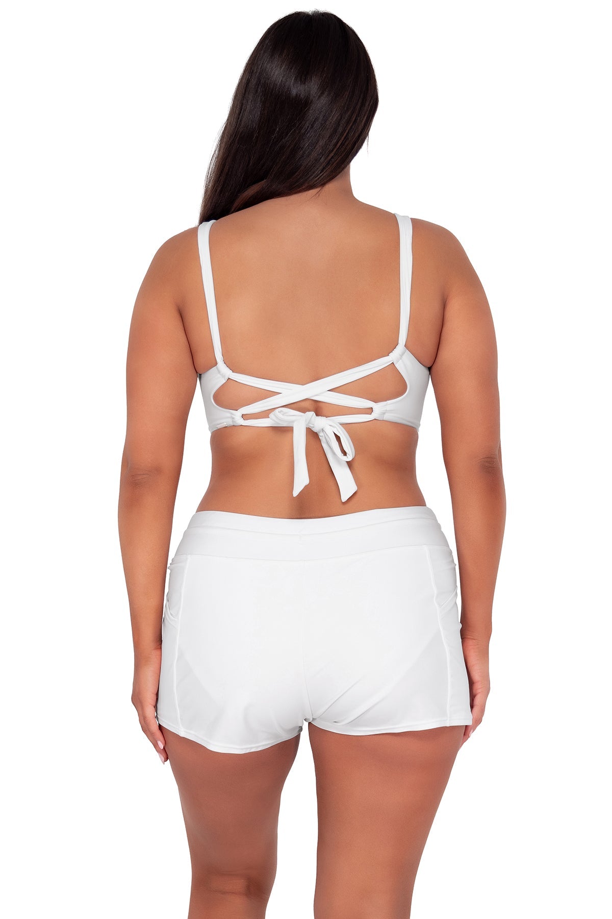 Sunsets Escape White Lily Laguna Swim Short