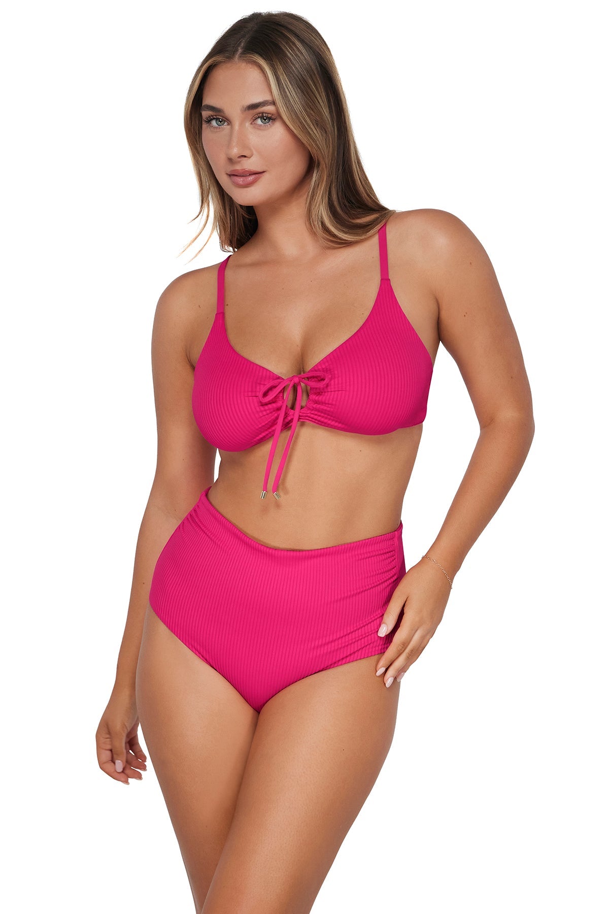 Sunsets Begonia Sandbar Rib Capri High Waist Bottom