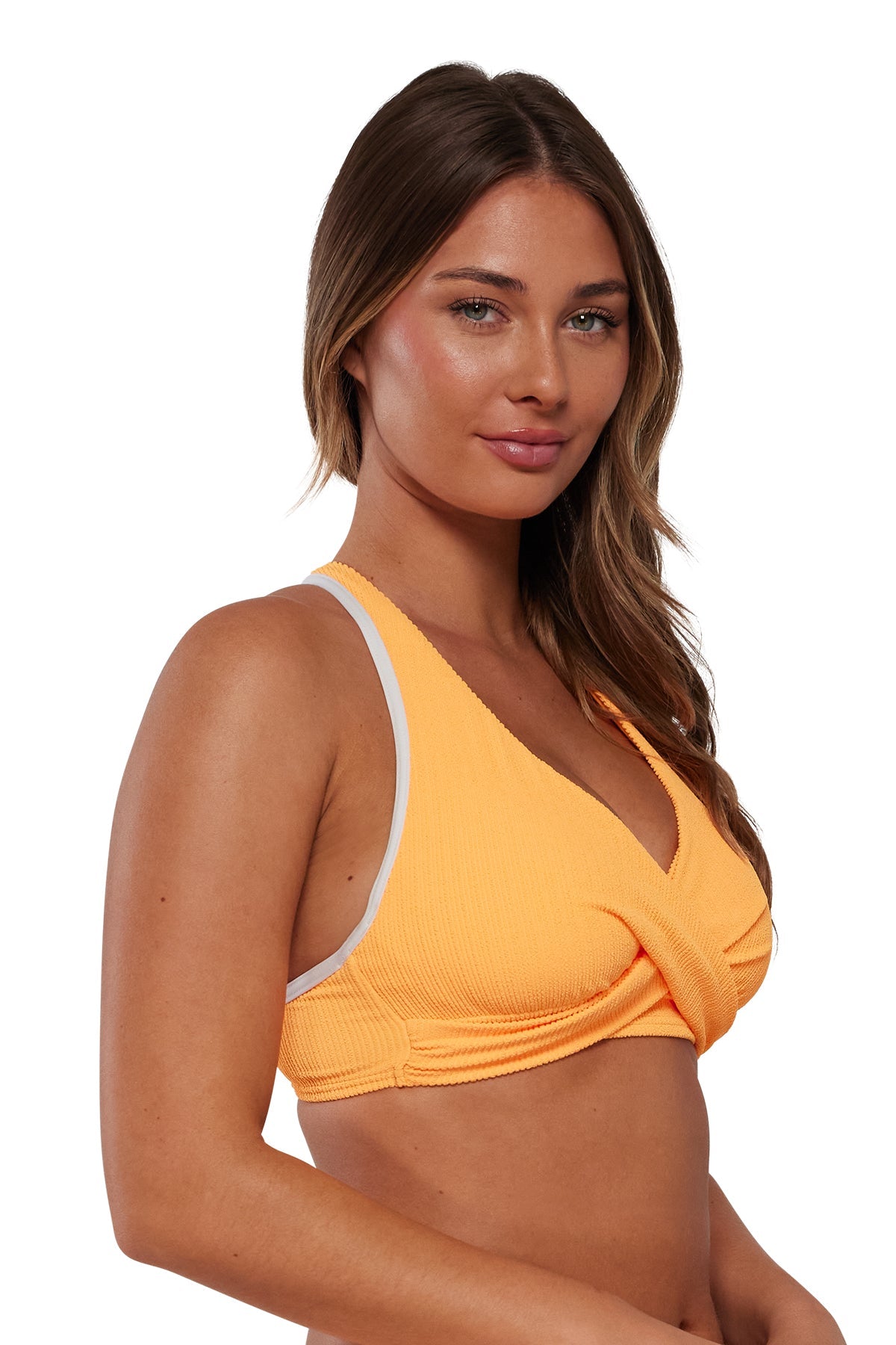 Pacifica Papaya Mirabella Top with Trim