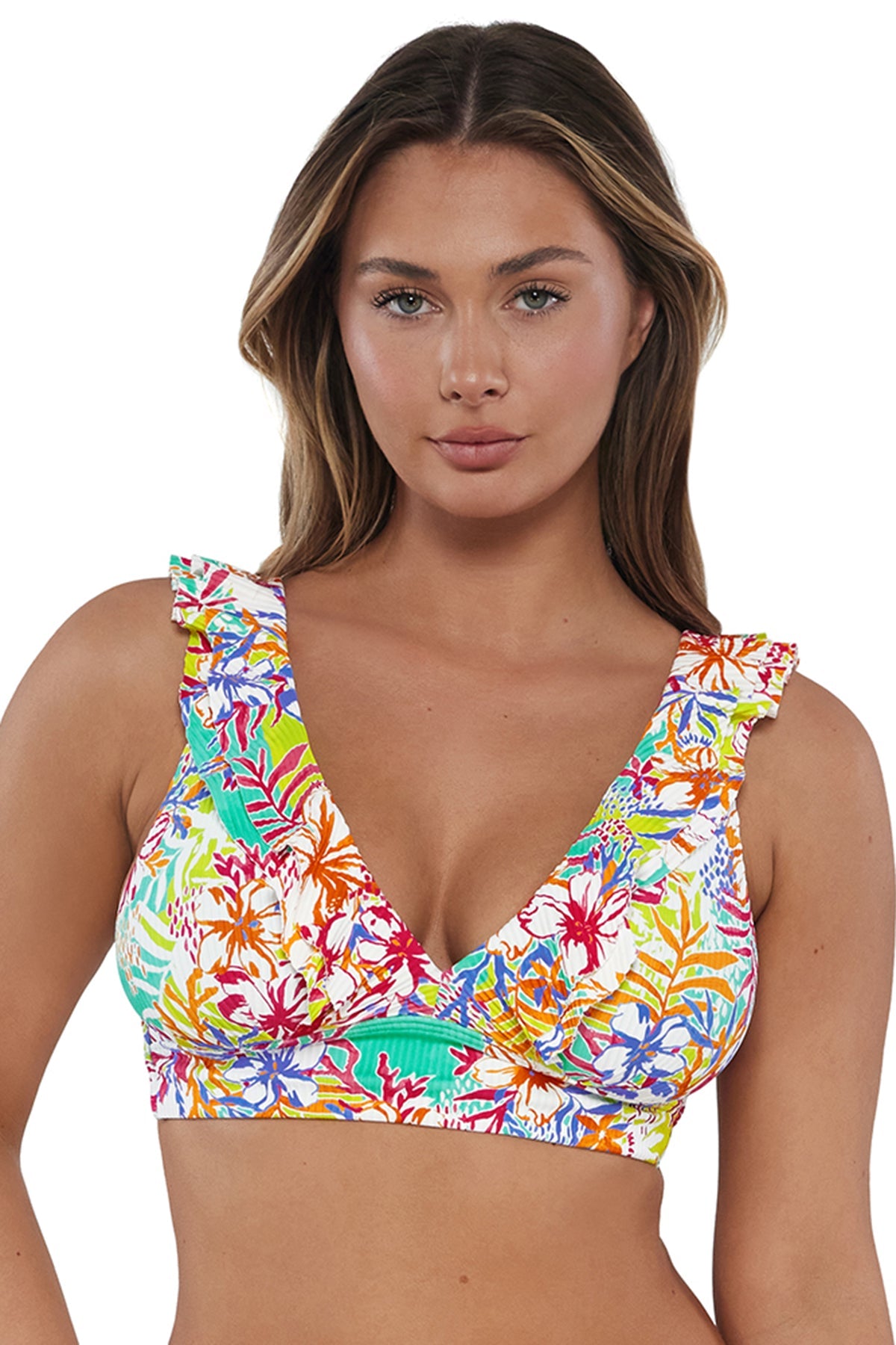 Sunsets Botanical Bliss Sandbar Rib Willa Wireless Top