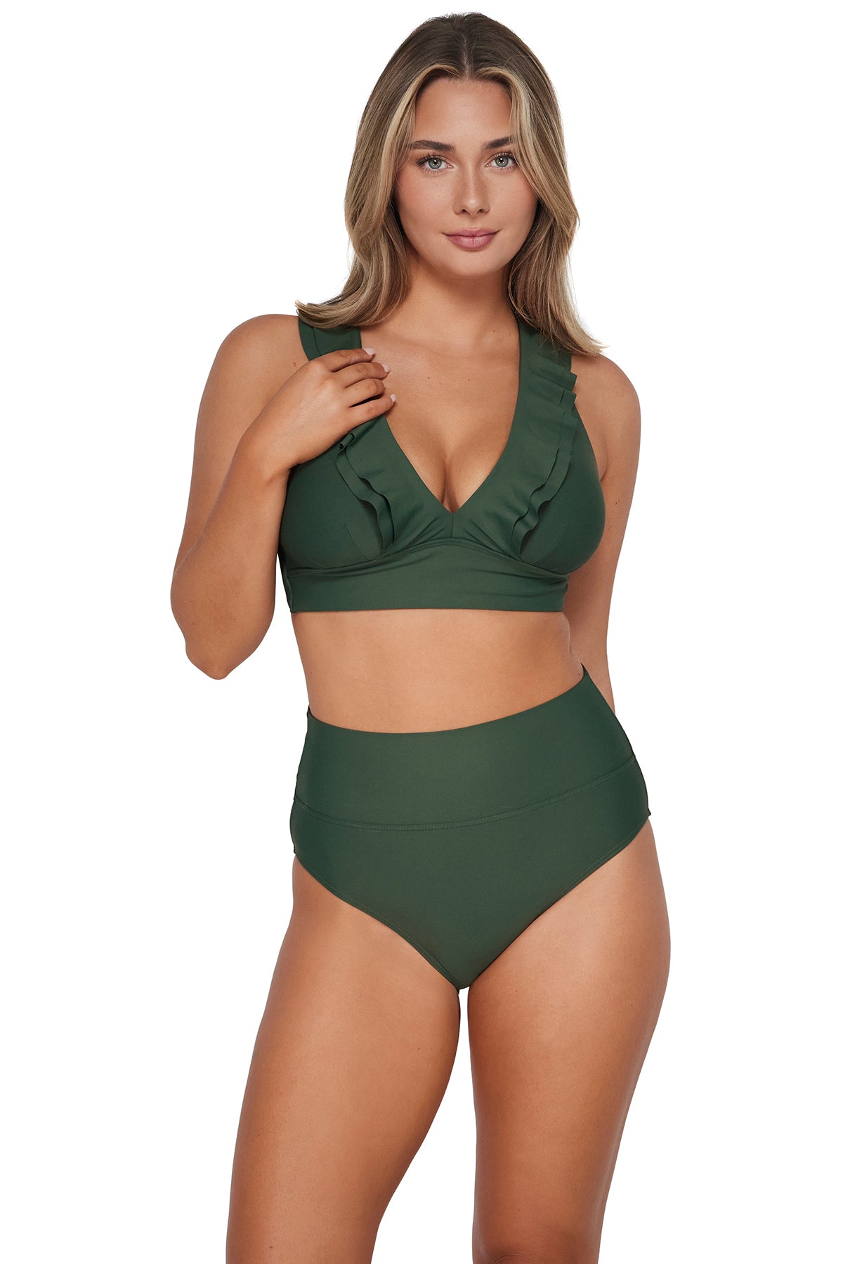 Sunsets Island Green Hannah High Waist Bottom