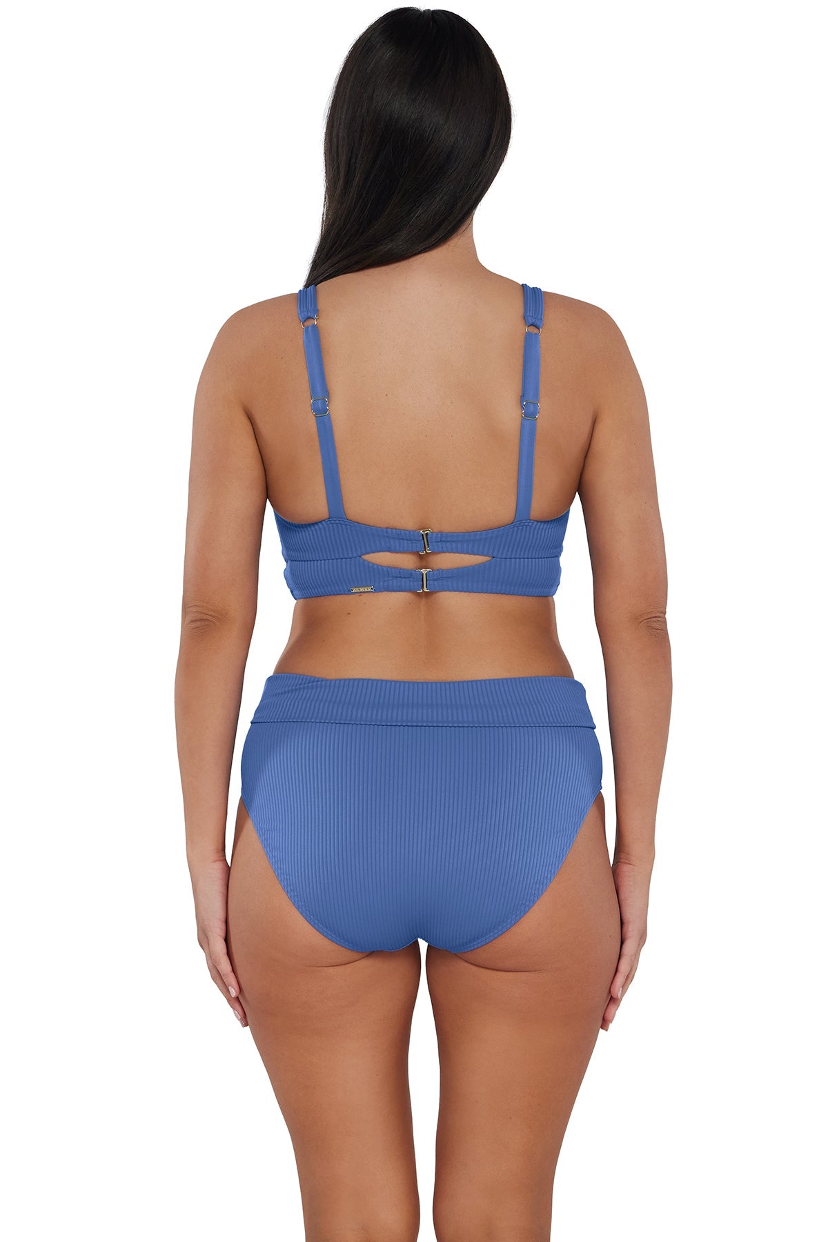 Sunsets Harbor Blue Sandbar Rib Hannah High Waist Bottom