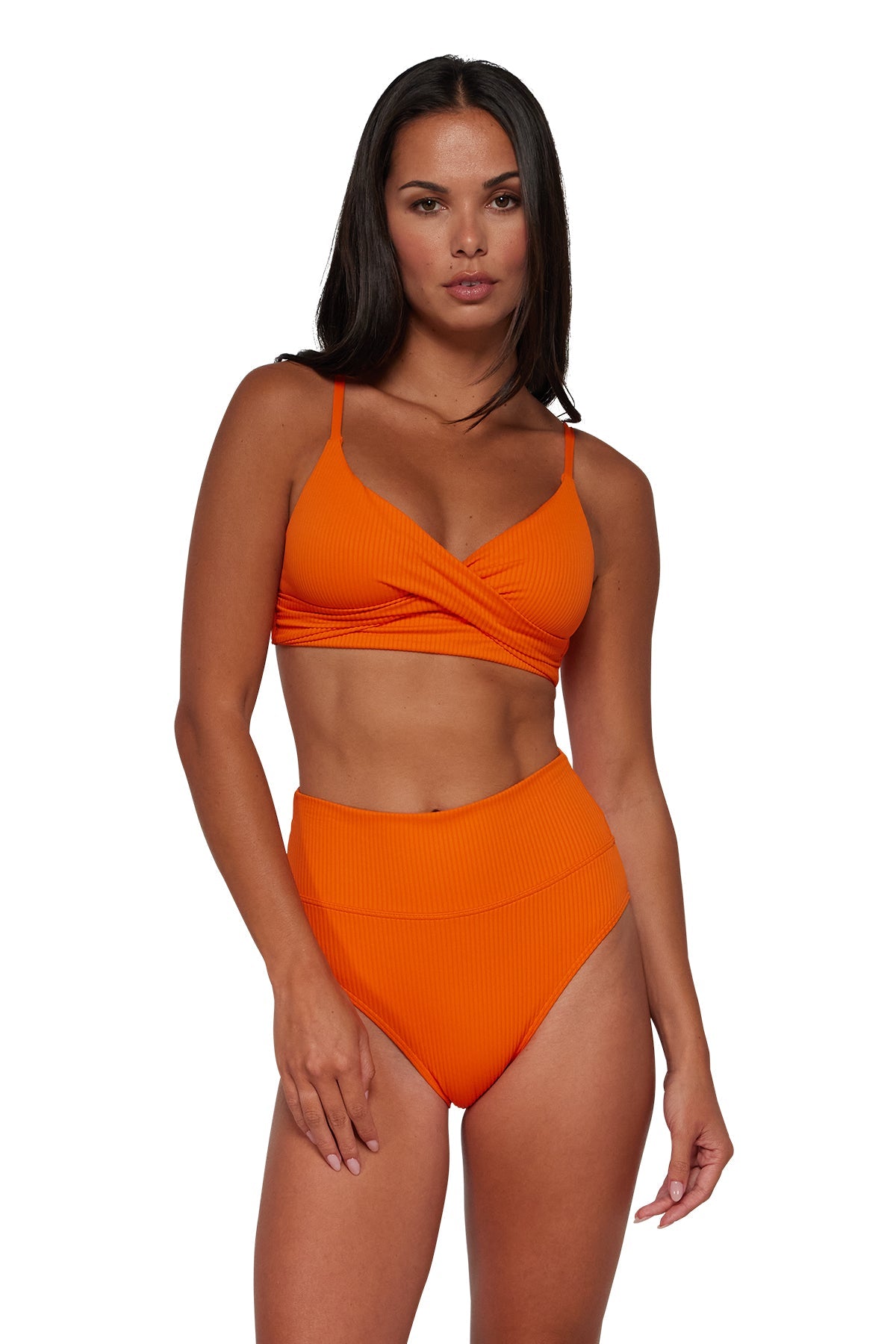 Sunsets Kumquat Sandbar Rib Hannah High Waist Bottom