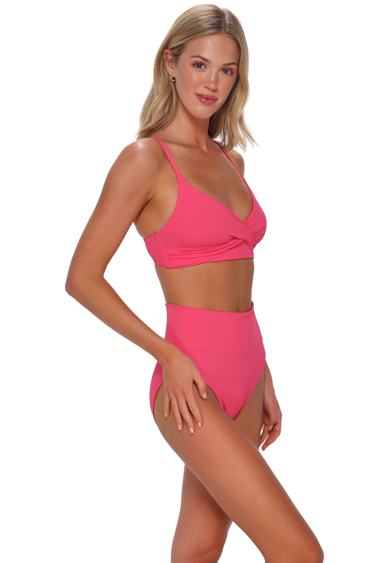 Sunsets Posy Pink Crepe Lyla Bralette Top