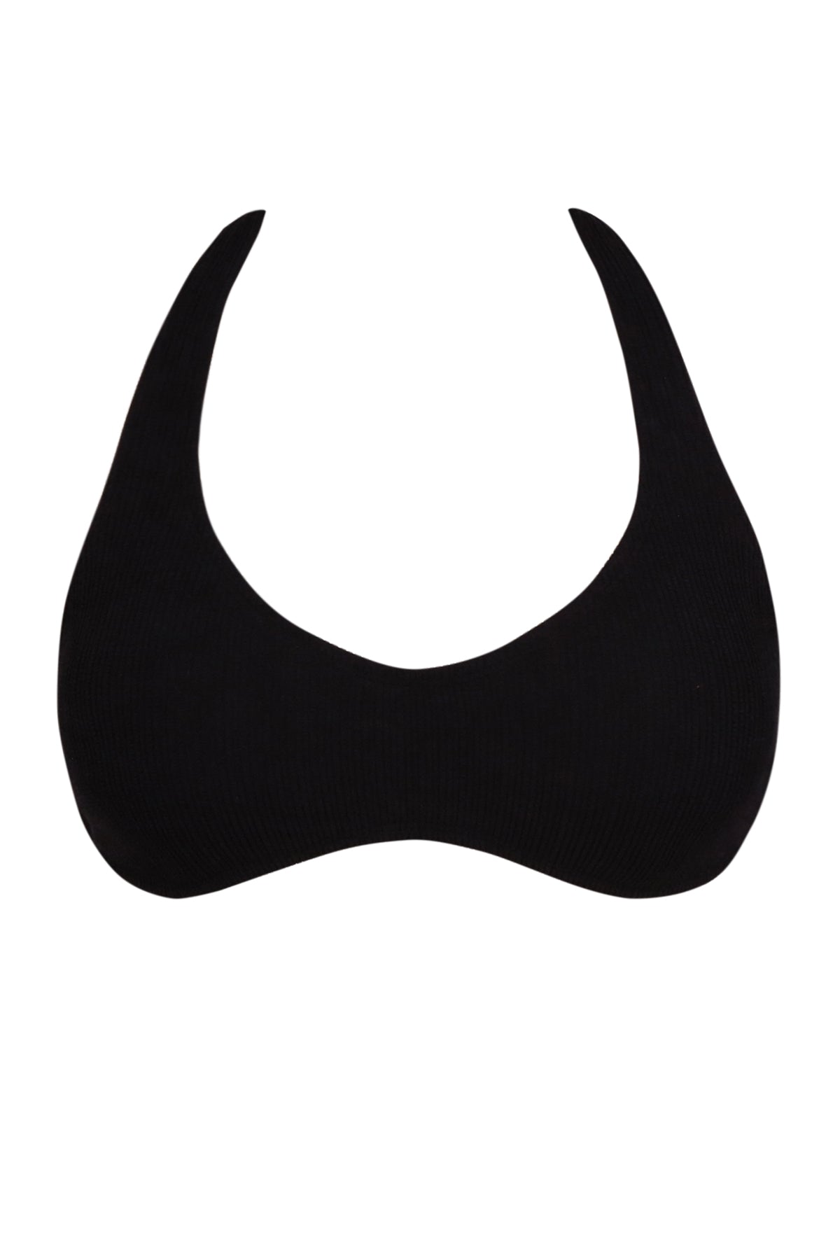 Pacifica Black Rib Splash Halter Top