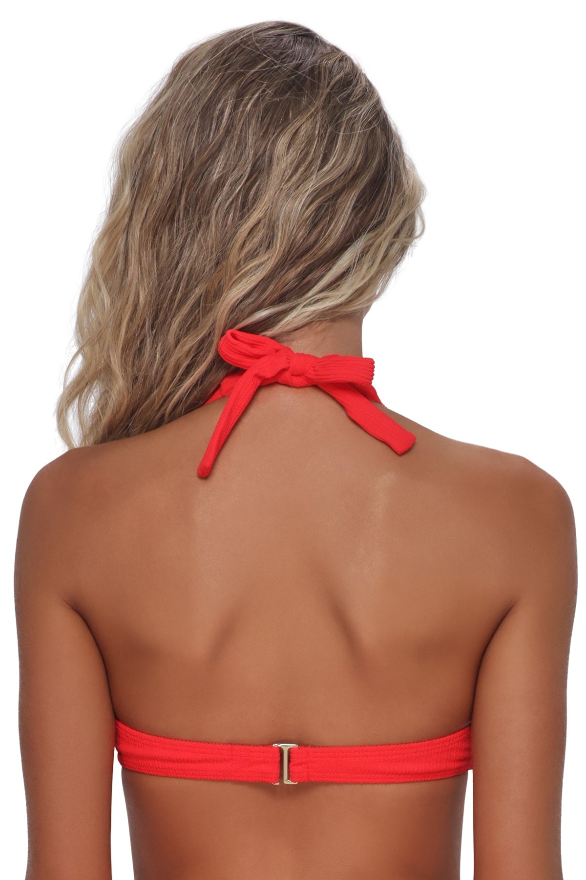 Pacifica Red Hot Rib Splash Halter Top