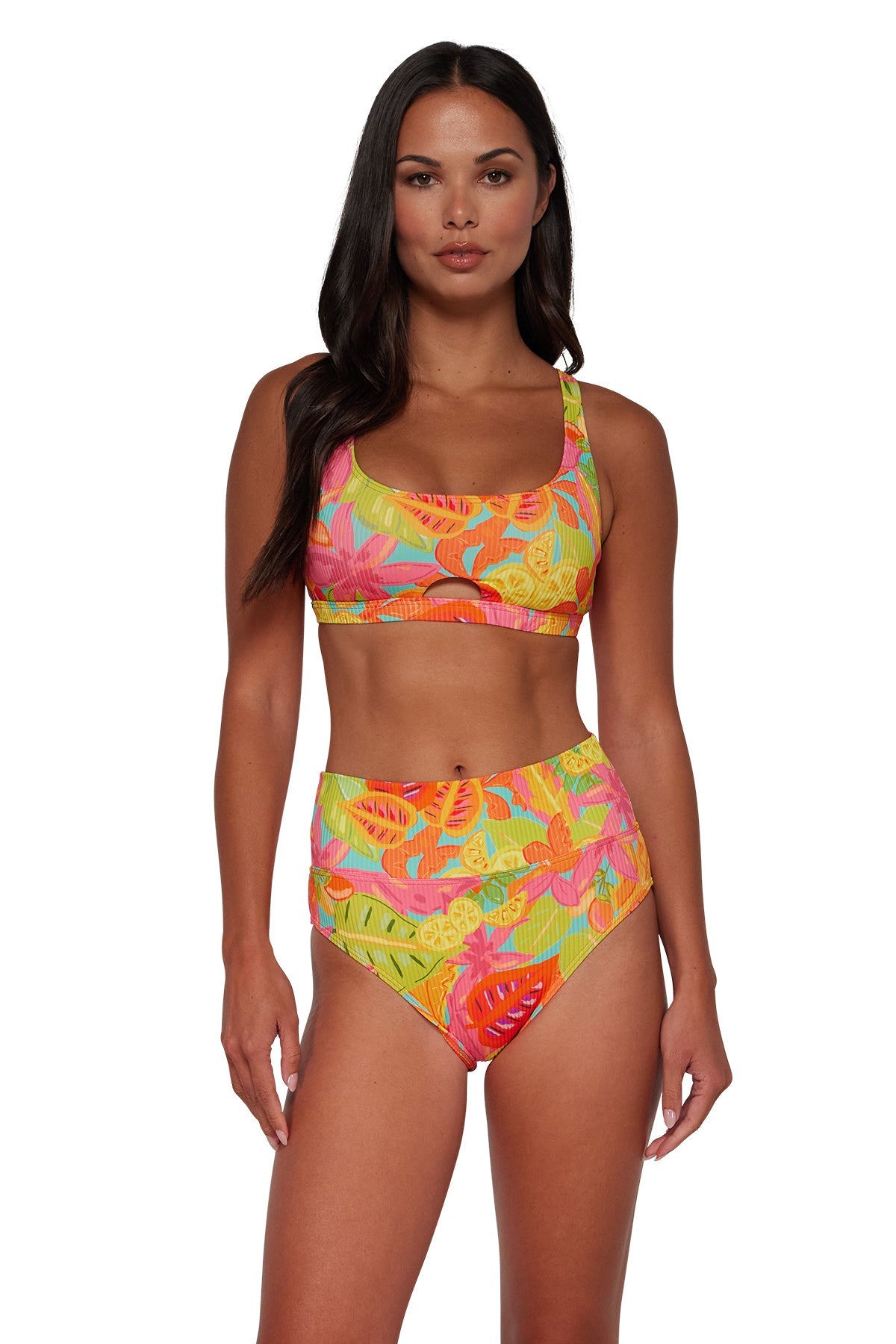 Sunsets Citrus Grove Sandbar Rib Hannah High Waist Bottom
