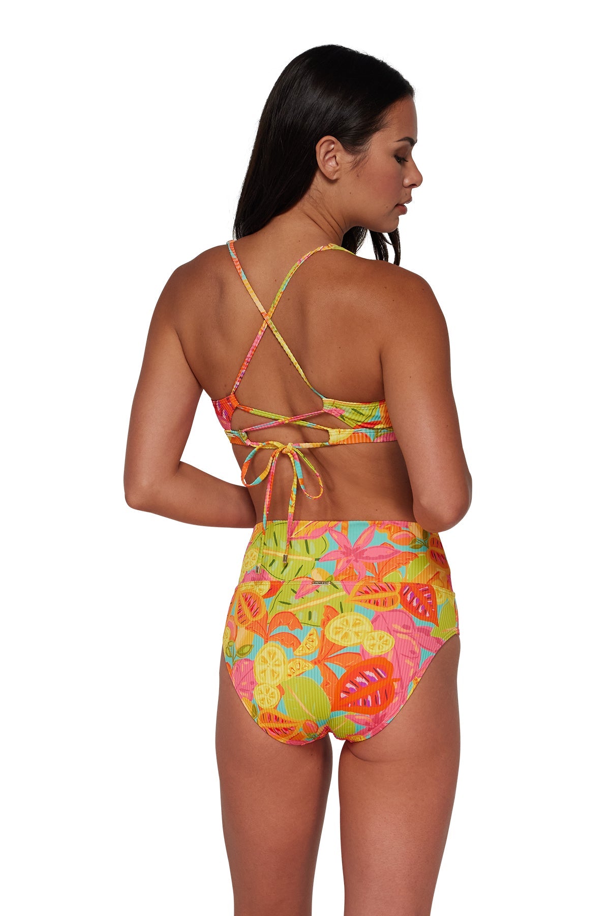 Sunsets Citrus Grove Sandbar Rib Hannah High Waist Bottom
