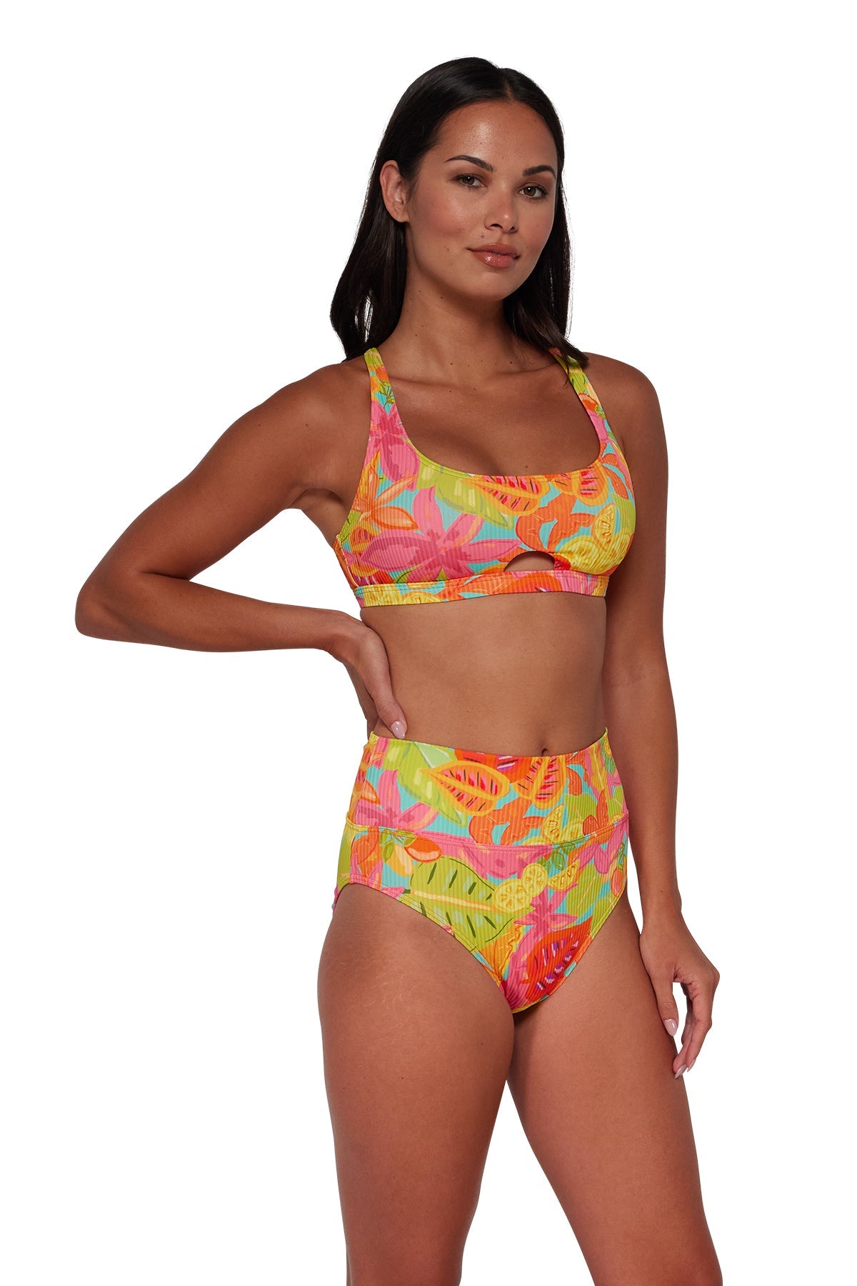 Sunsets Citrus Grove Sandbar Rib Hannah High Waist Bottom