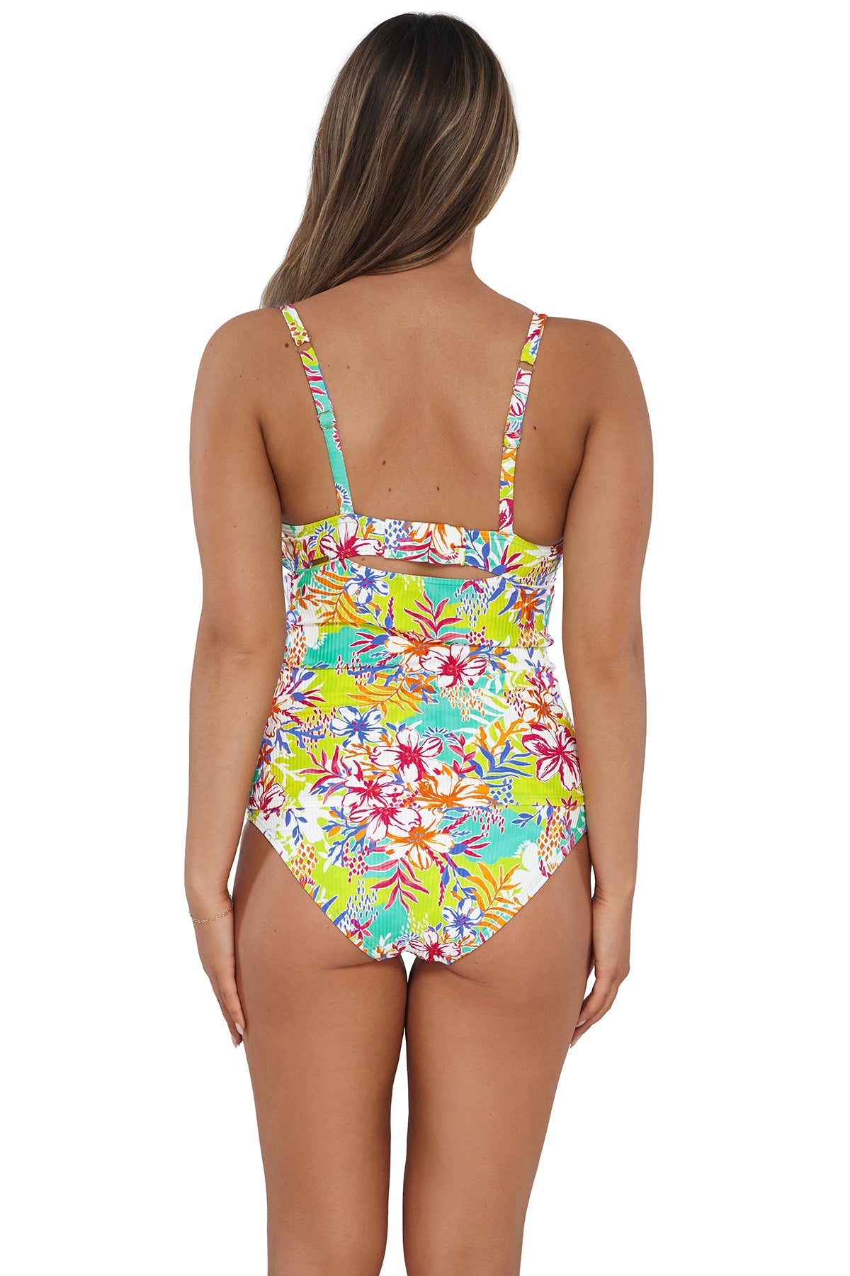 Sunsets Botanical Bliss Sandbar Rib Serena Tankini Top