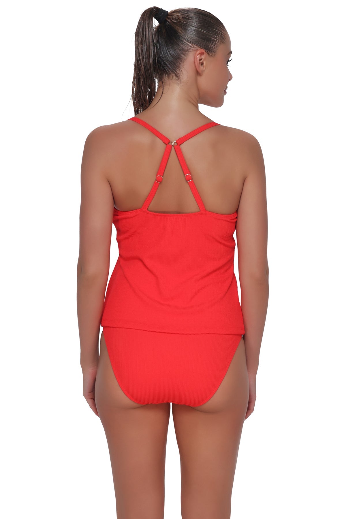 Pacifica Red Hot Rib Coralie Tankini Top