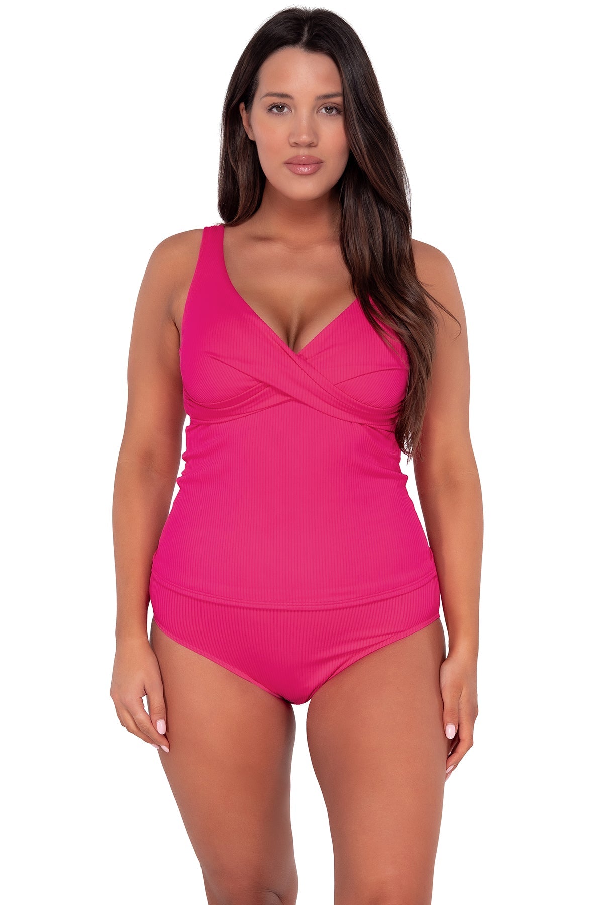 Sunsets Begonia Sandbar Rib Elsie Tankini Top